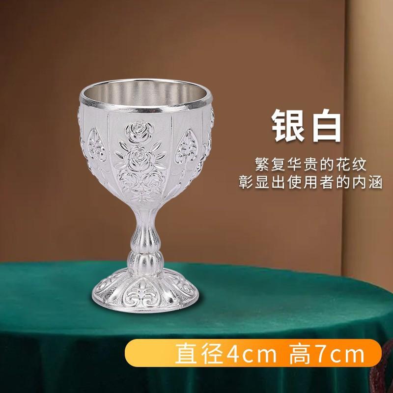 Zinklegierung ist ein hohes Weinglas, eine halbe Tael Baijiu-Tasse, Haushaltsornamente, hochwertiges doppeltes Biss-Weinglas