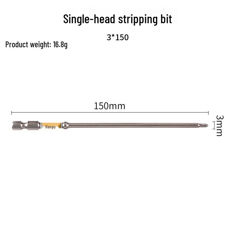 Han Axe D2 Magnetic Phillips Screwdriver Bit Set - Hex Shank, Impact Resistant, Extended Head