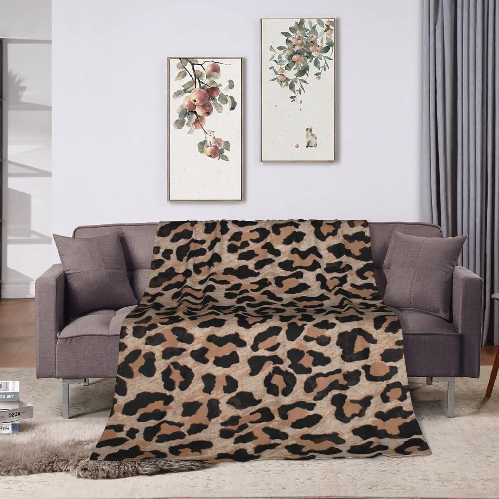 Cheetah Leopard Blanket Animal Skin Travel Flannel Bedding Throws For Couch Bed Warm Custom Quality Bedspread Birthday Gift