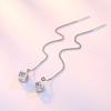 Sleek Minimalist Fashionable For Women Stylish Long Chain Tassel Earrings Korean Style Aaa Cube Pendant Drop Earrings JewelrySimple Chain