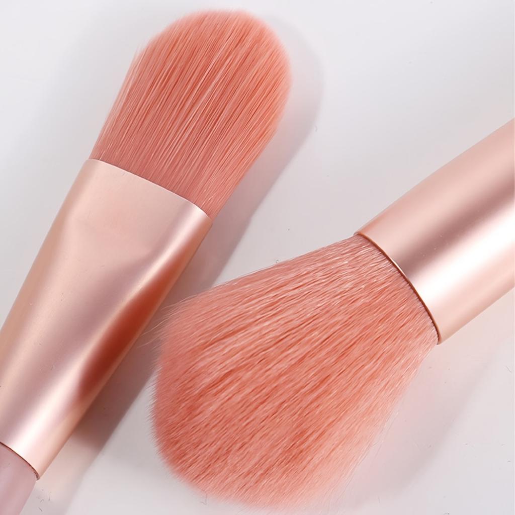 16pcs Girls Pink Makeup Tool Set Large Capacity Cosmetics Toiletry Bag Brush Set Flannelette Skin Care Bow Headband, Large Small Waist Blush Brush