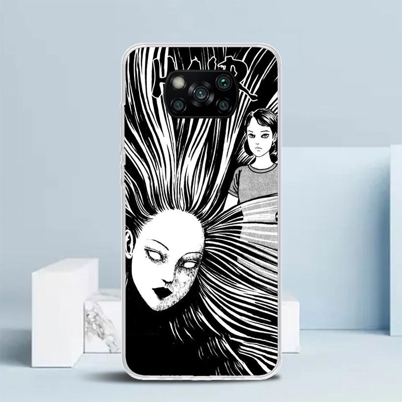 Japanese Horror Comic Anime Phone Case For Xiaomi Poco F7 Ultra X5 X6 X7 Pro M7 Redmi 15C 15 13C 13 12C 12 10C 10 10A 9 9C 9A 9T