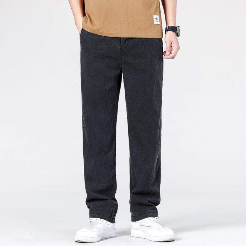 

Men s Summer Multicolor Breathable Light Jeans Ice Silk Wide Leg Pants Straight Casual Pants M