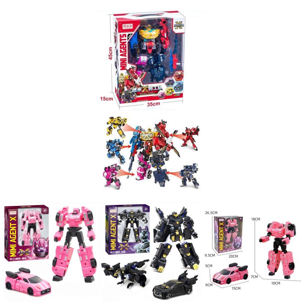 Miniforce X Lucybot Colorful 4 In 1 Transformer Car Robot Toy For Kids