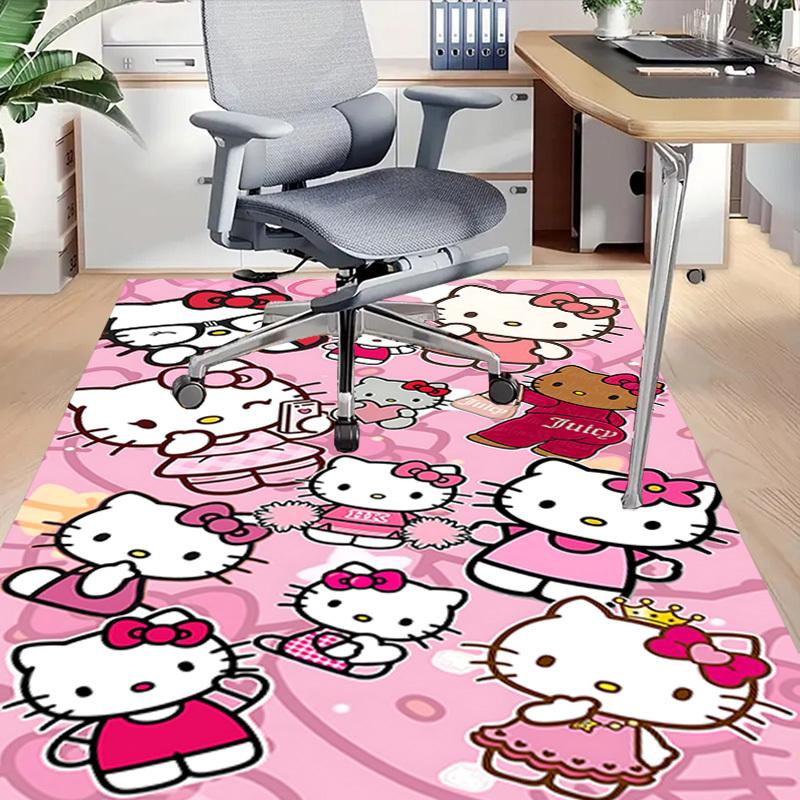 1PC Pink Cute Kitty Flannel Blanke Carpet Ultra Soft, Thick & Absorbent, Non Slip Machine Washable Mat for Entryway