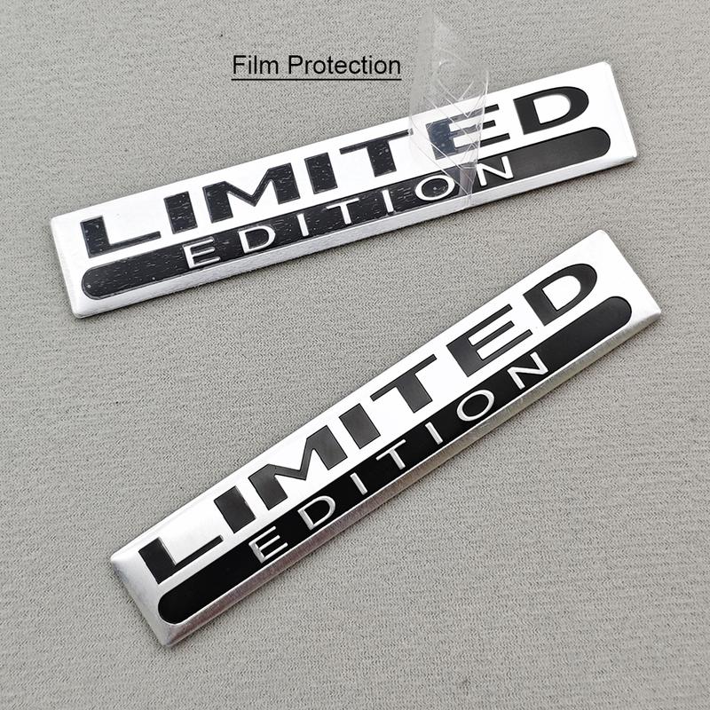 2PCS Metal Aluminium LIMITED EDITION Logo Emblem 3D Chorme Silver Black Red Car Sticker Fender Trunk Badge Decal Car Accessories