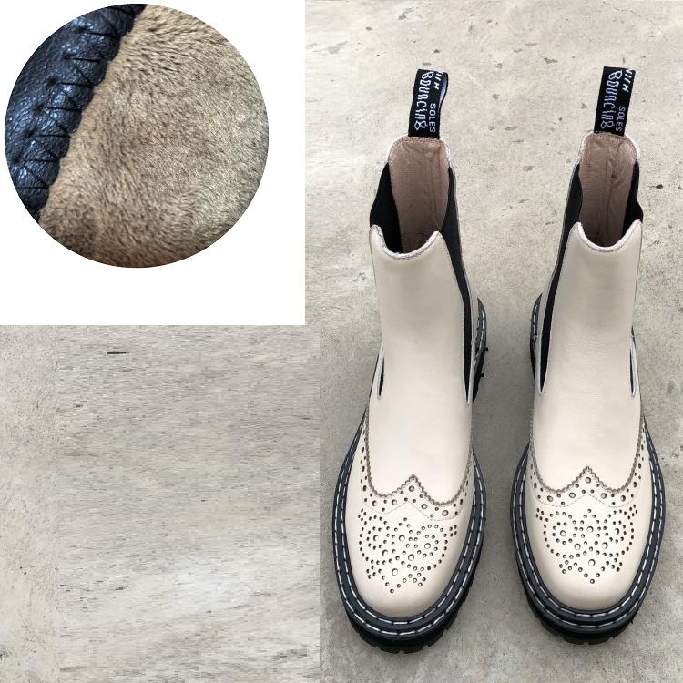 Fashion NEW Autumn Women Boots Genuine Leather Shoes for Women Round Toe Chunky Heel Shoes Platform Brogues Motorcycle Boots Daily Shoes