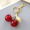 Bag Decoration Delicious Red Cherry Keychain Summer Fruits Cherries Pendant  Car Decoration