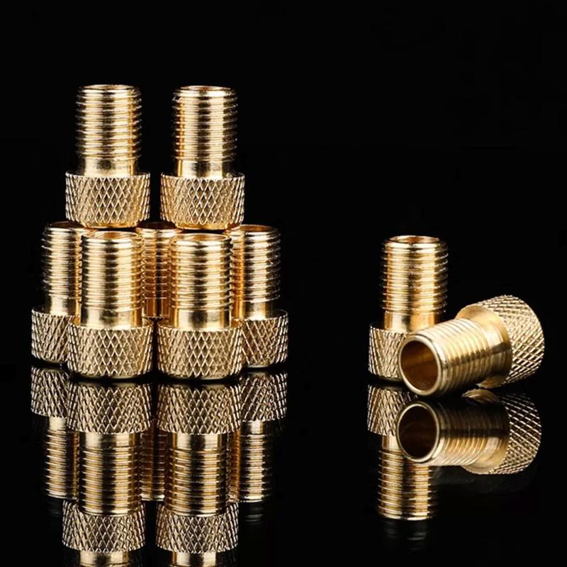 2x Bicycle Presta To American Adapter Converter Bike Tire Valve Adapter Copper Bicycle Pump Valve Connector F/V To A/V Converter