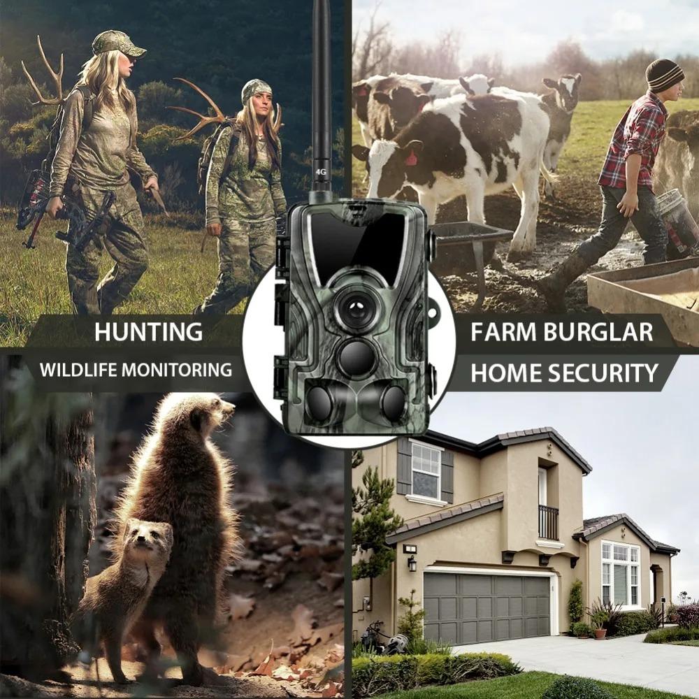 4G Hunting Camera with APP Cloud Service HC801PRO-LI 30MP 4K Night Vision Photo Trap Rechargeable 5000mAh Battery