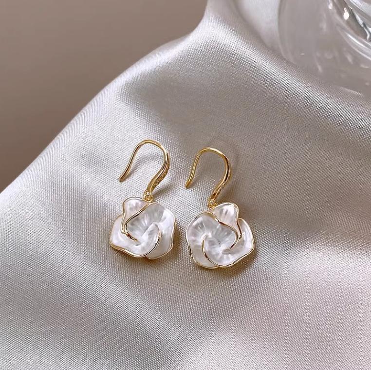 Mihmily Brand - Unique Camellia Earrings, High-end Elegance, Exquisite Style