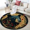 Black Bear Round Area Rug,Carpet Rug for Living Room Bedroom Sofa Playroom Decor,Non-slip Floor Mat