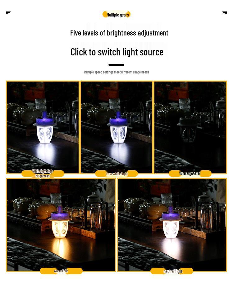 Multifunctional Solar Camping Lantern: Super Bright, Handheld, Hanging Light for Outdoor and Tent Use