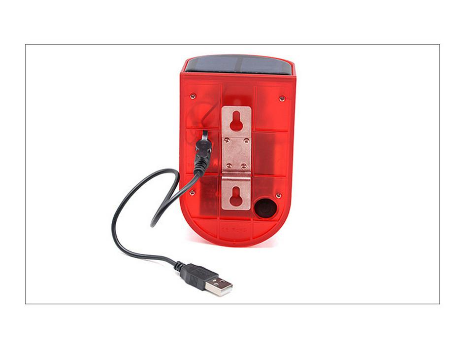 Outdoor Solar Alarm with Infrared Motion Sensor, Remote-Controlled Sound and Flashing Light Anti-Theft Warning System