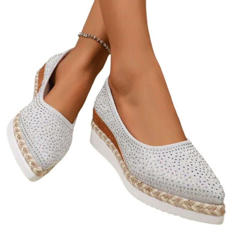 Fashion Ladies Shoes 2025 High Quality Plus Size Women's High Heels Fashion Crystal Casual Sexy Pointed Toe Comfortable Heels Women