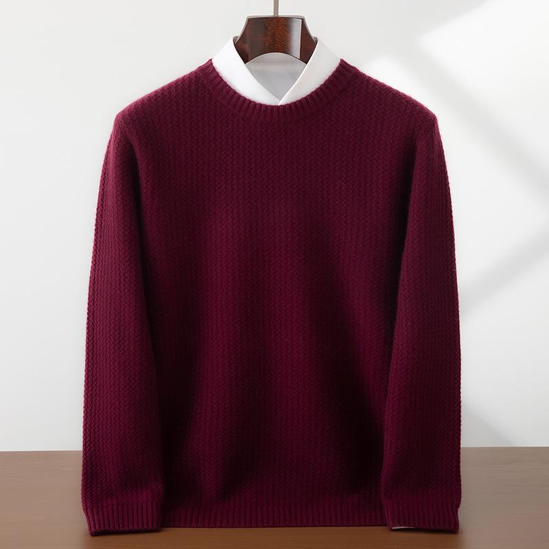 Cashmere Sweater Men's High-end Cashmere New Thickened Round Neck Pullover Sweater Long Sleeve Knitting