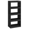 Bookshelf Room Divider Black 60x30x135.5 cm Solid Pine Wood