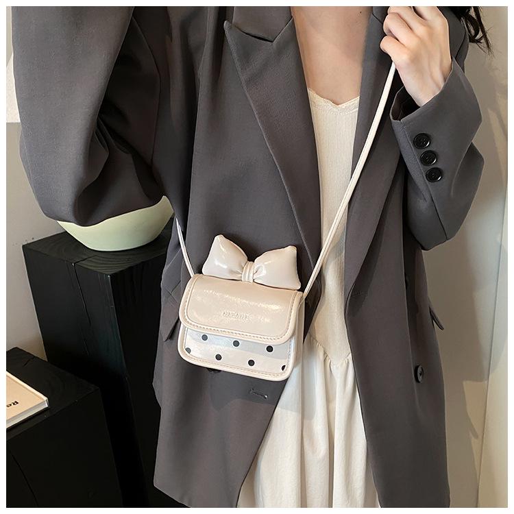 Children's Cute Bow Polka Dot Crossbody Bag with Coin Purse