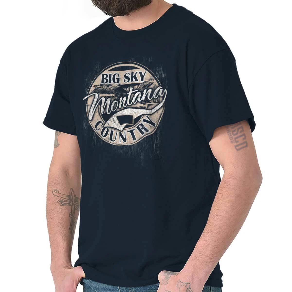 Винтажная футболка с круглым вырезом Montana State Big Sky Country MT Женская или Мужская XXL