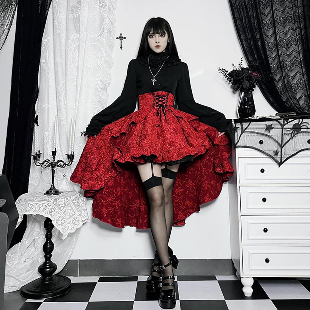 Punk Rocker Skirt Cosplay Gothic Lolita Short Mori School Cultural Halloween Costume [SSUPTEMBER2] Costume, Lolita, Gal, Style, Sexy, Sleeves,