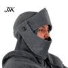 Hoodie Solid Color Front Pocket Pullover Medieval Style Face Cover Hooded Men Sweatshirt Halloween Clothing