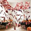 Halloween Horror Hanging Decorations Bleeding Body Parts Decor, Creepy Eyeball Skeleton Haunted House Scary Props Door Curtain for House, Spooky Room