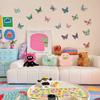 Laser Gold Foil Butterfly Wall Sticker 3D PET Retro Decal DIY Scrapbooking Hollow Butterfly Stickers for Home Decor