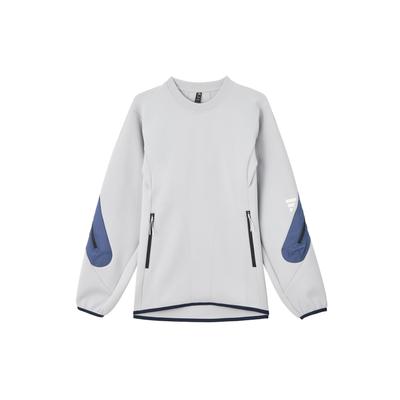 adidas SS25 Casual Loose Fit Round Neck Spliced American Sweatshirt Unisex Sweatshirt Light-Gray JM8628