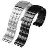 ZHUOLEI Swatch Strap, 17mm, 19mm, 21mm Stainless Steel Metal Band (Black, 21mm)