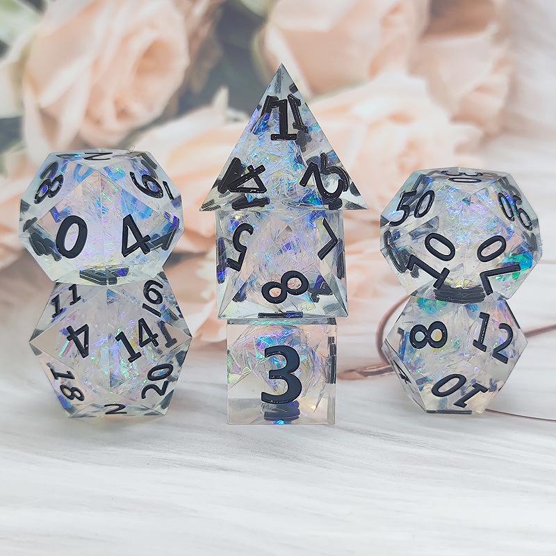 Sharp Resin Polyhedral Dice for Cthulhu, DND, and TRPG Board Games