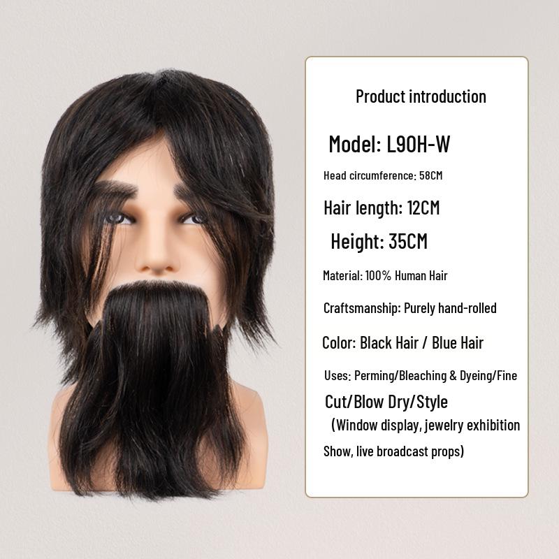 Echte Haar-Bart-Kopf-Form für die Salonpraxis: Dauerwellen, Färben, Schneiden Modell
