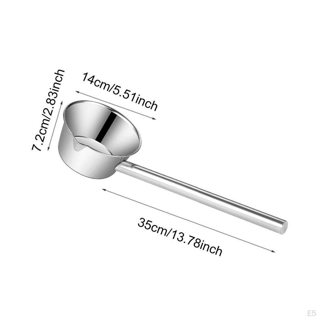 Stainless Steel Water Ladle Cup Easy To Clean Long Handled with Spout Spoon Dipper for Bath Rinse