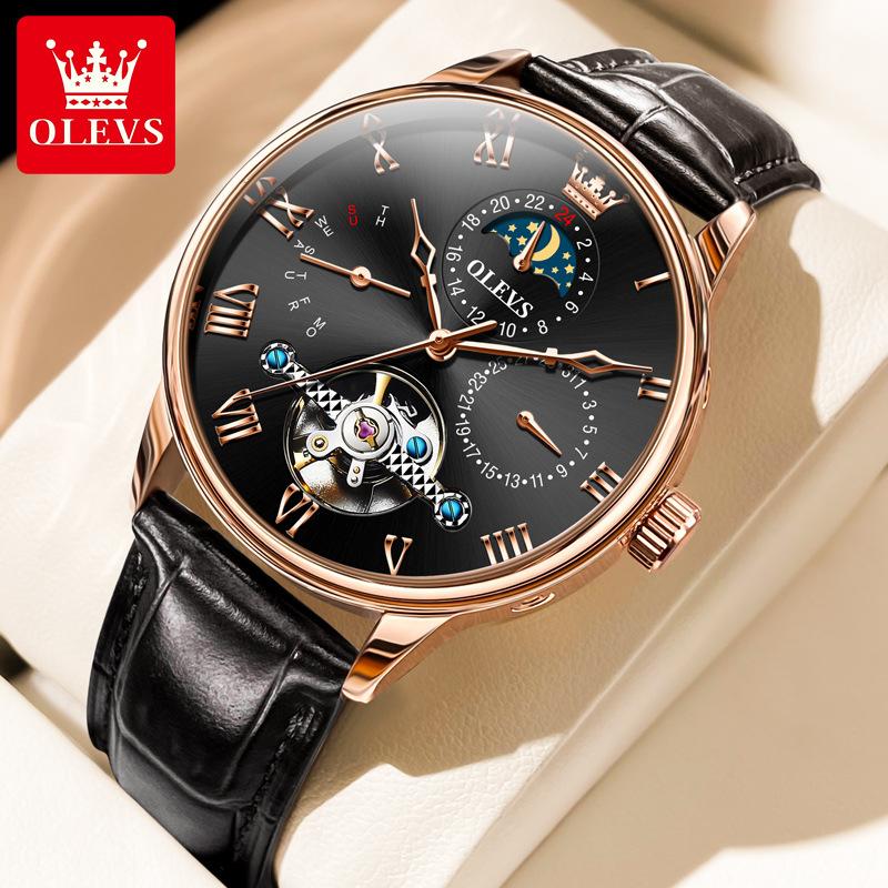 OLEVS Brand New Multi-functional Automatic Mechanical Watch Business Hollow Waterproof Men's Watch