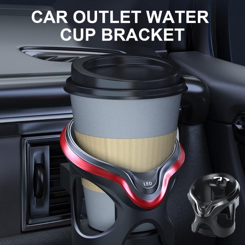 Car Air Vent Beverage Holder with LED Light Air Outlet Mount Cup Holder Sensing Stand Bottle Bracket Shockproof