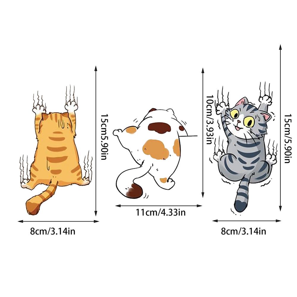Naklejki z kotami na szyby samochodowe Zabawna naklejka z kotami do zadrapań Urocze naklejki z kotami na samochody, na ścianę, do bagażu samochodowego, na komputer, na okno