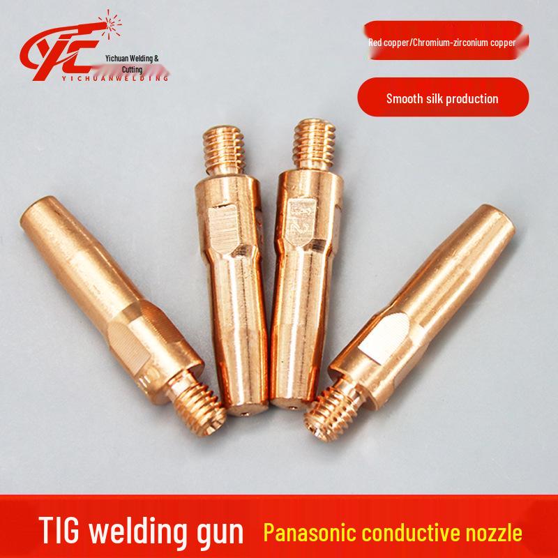 Argon Arc Welding Gun Purple Copper Nozzle M6x45L Adapter, Chromium Zirconium Copper for Panasonic.