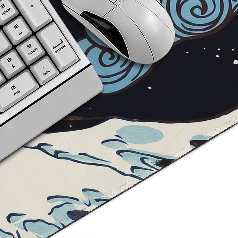 Mouse Pad Red Moon Japanese Great Wave Gamer Printon Demand HD Computer New Mousepad XXL MousePads Natural Rubber Non-Slip