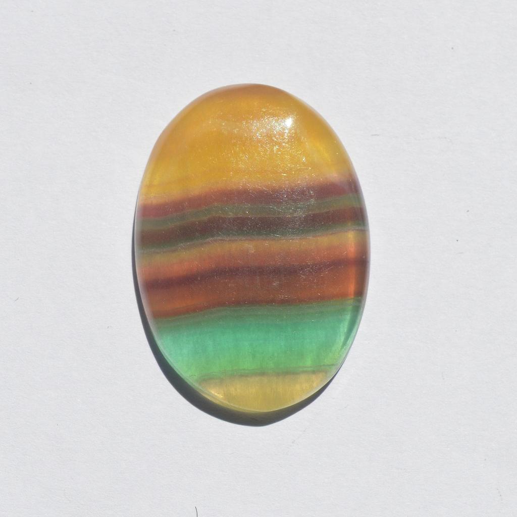 Natural Fluorite Gemstone Cabochon, 48 Cts Fluorite Crystal Oval Shape 35x25 Mm