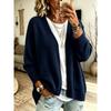 European and American Women's Solid Color Sweater Coat: Loose, Cozy Cardigan for Autumn/Winter