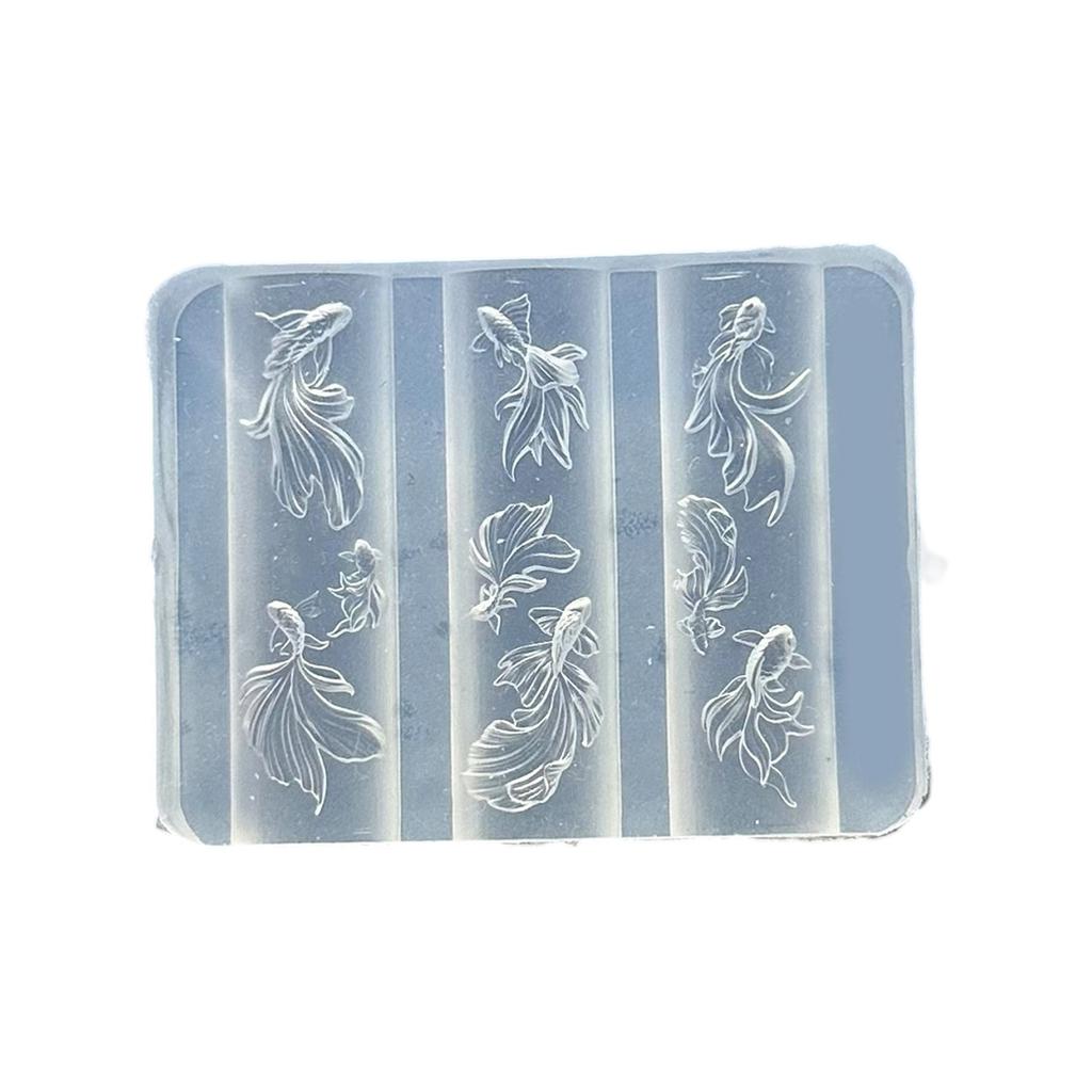 Silicone Nail Art Mould With Sea Shell Fish and Mermaids Patterns Easy Demolding for Manicure