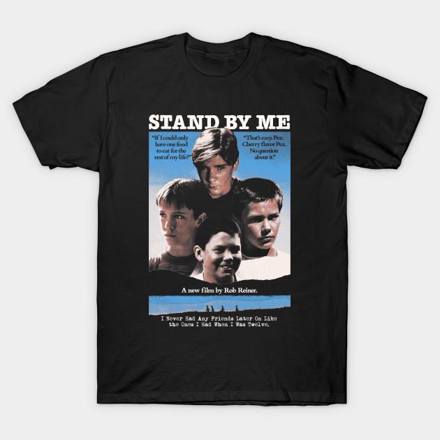 

Чоловіча чорна футболка з принтом Stand By Me, 80-ті, Культова, Класична, Бавовняна футболка з принтом на папері без вирізання 4XL