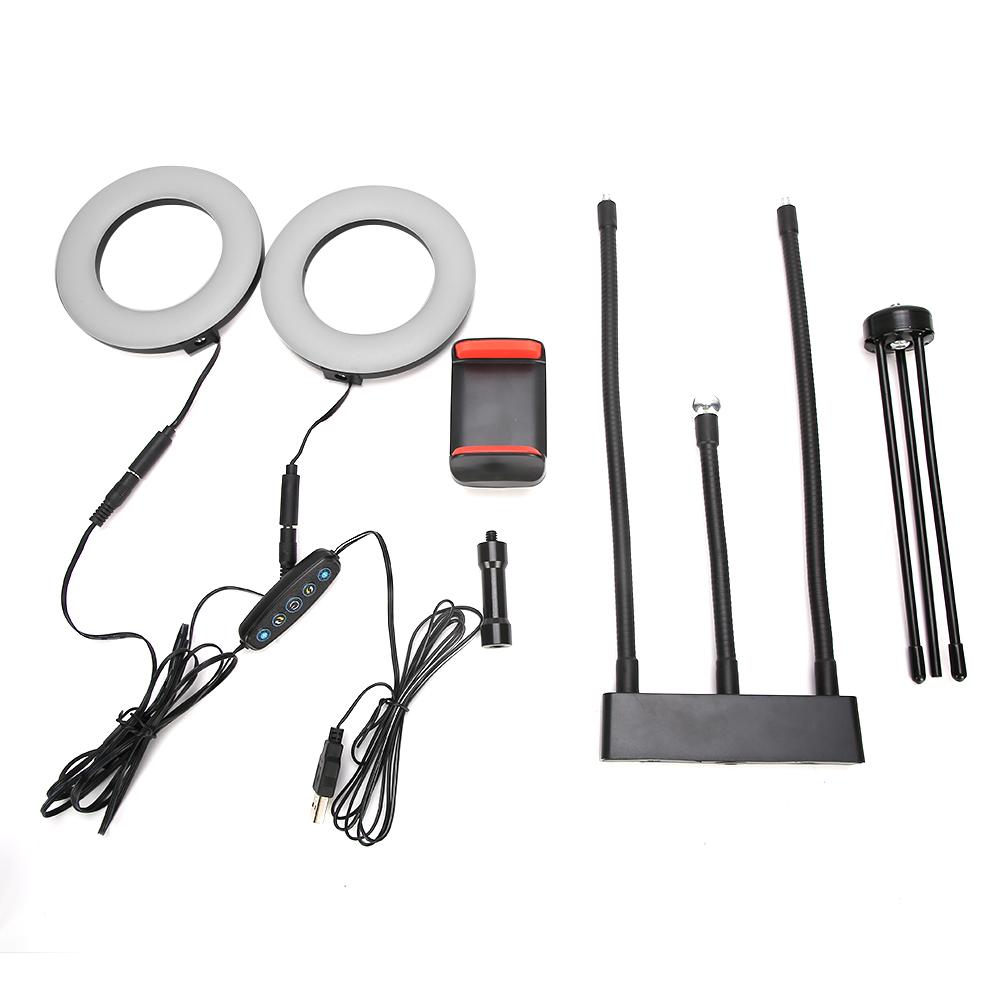 5inch Selfie Ring Light LED Adjustable Fill Light with Tripod Mobile Phone Stand (USB Plug In Type)