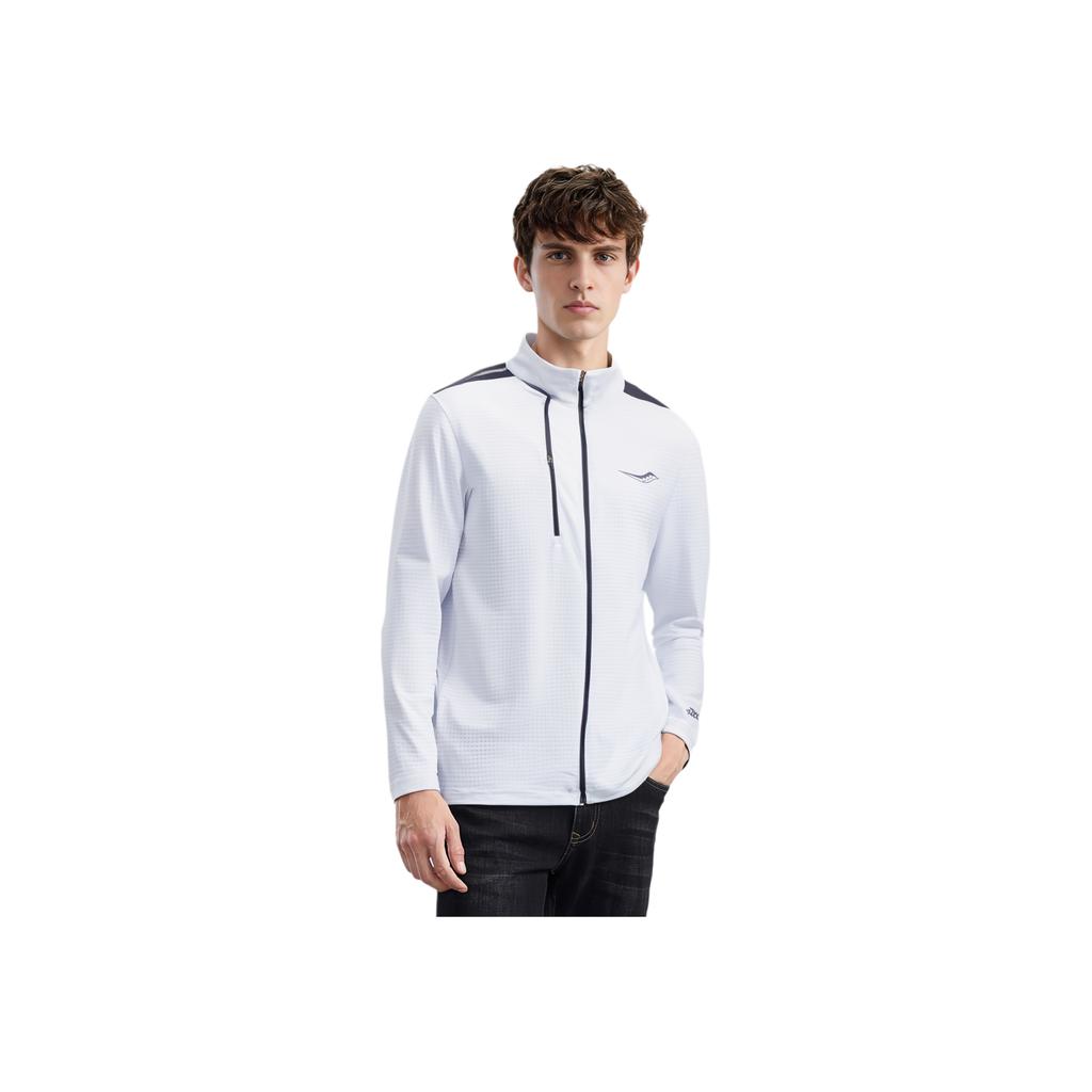 SAUCONY Logo Print Running Breathable Jacket Men Jacket White SC2230116A-WT02