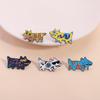 Cute Dopamine Laser Dog Enamel Pins Contemporary Art Abstract Geometry Character Brooches Lapel Badge Jewelry Gifts for Friends
