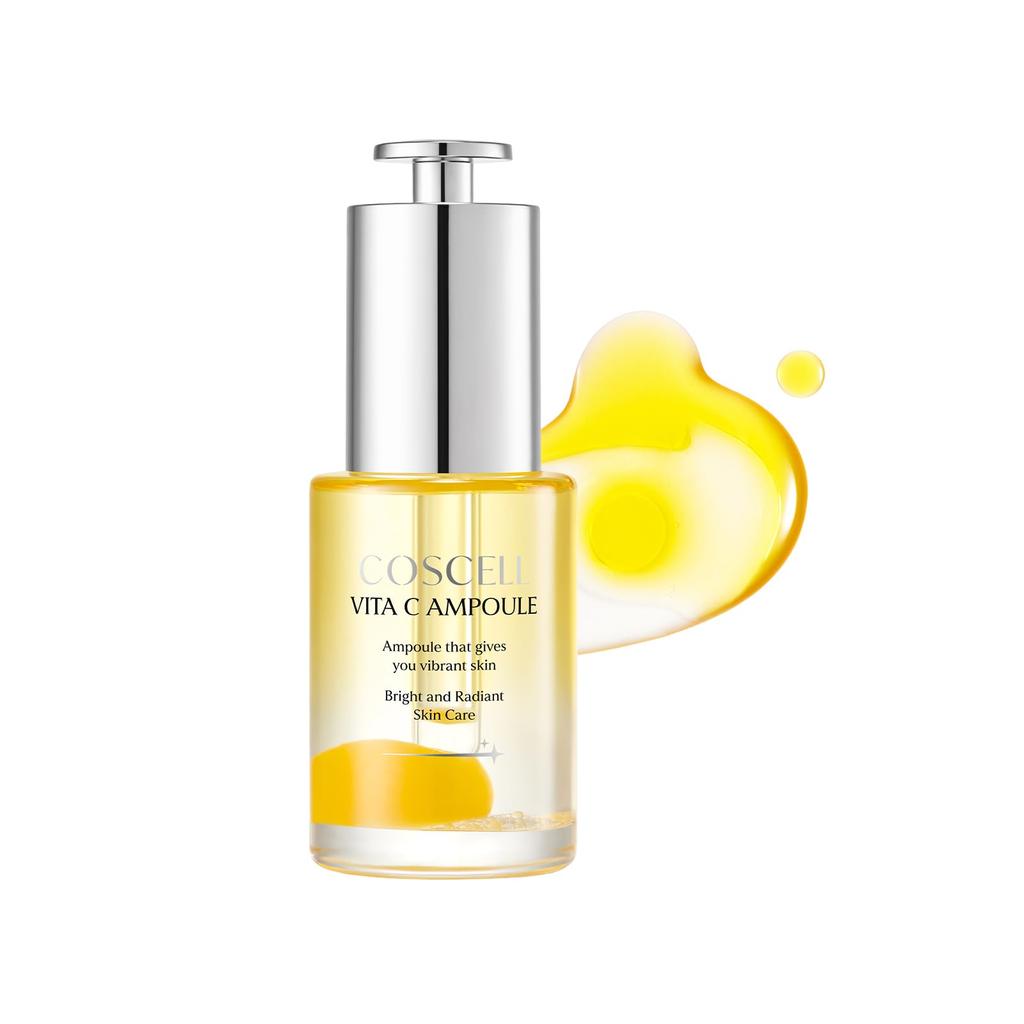 COSCELL Vita C Ampoule Hydrating Improves and Translucent Korean Cosmetics 30ml, Vitamins, Moisturizing, Glowing, Serum, Vitaball, Elasticity,