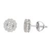 Hip Hop Moissanite 925 Sterling Silver Round Mens Stud Earrings Silver Jewelry
