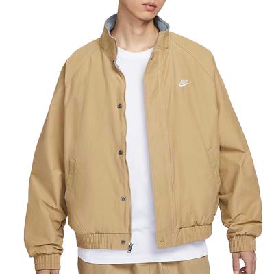 Jaquetas de Clube Masculinas Damasco Marrom Chá/Branco Gola Alta Forrada com Lã Outras FZ0657-297