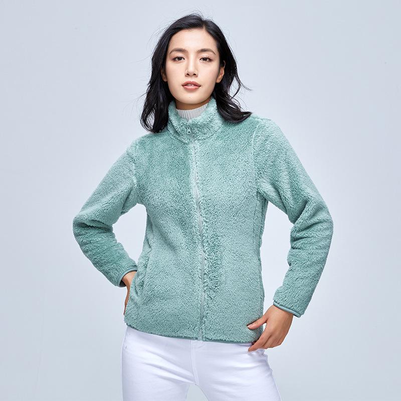Unisex Lambswool Jaquette: Stand Collar Polar Fleece Coat for Autumn and Winter