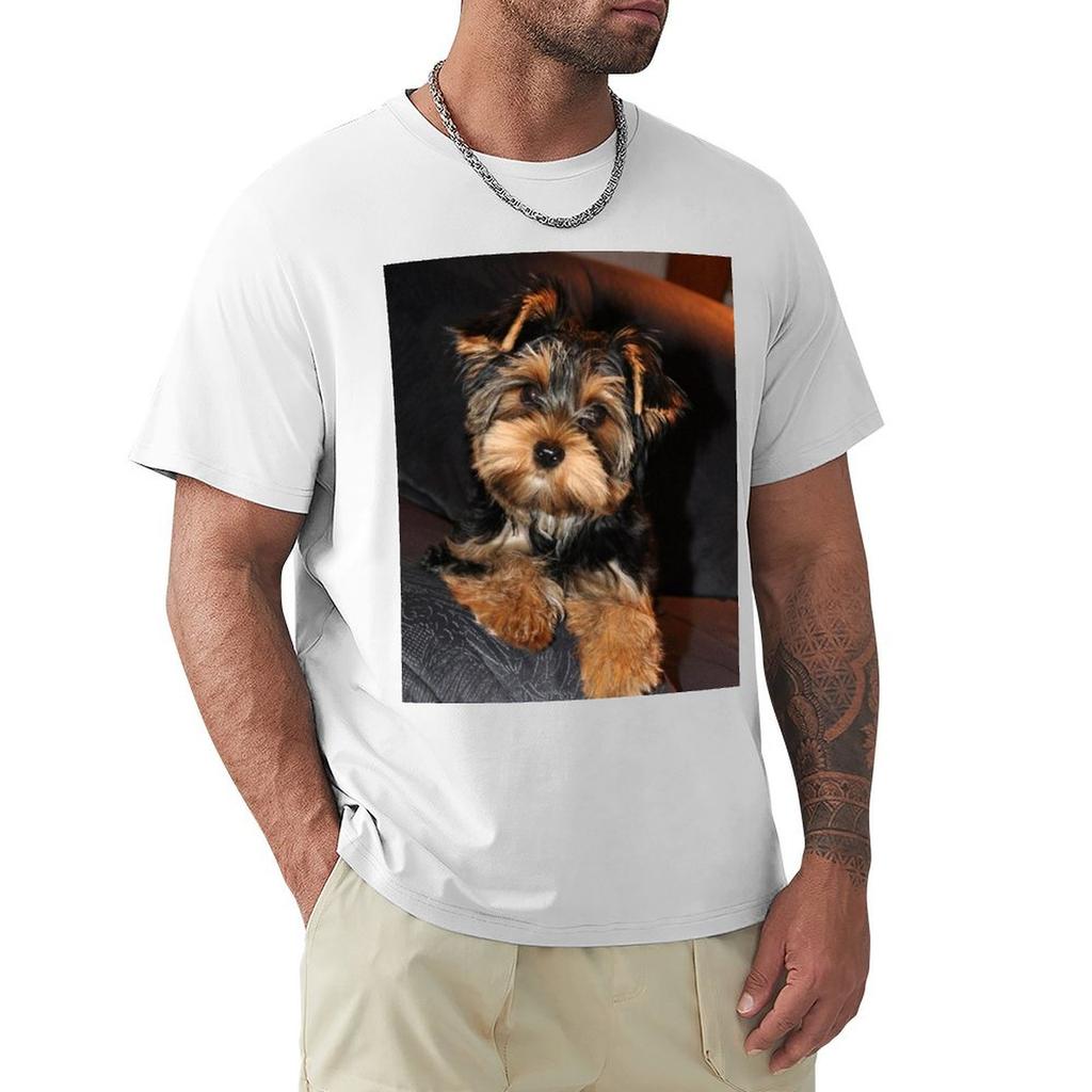 Cute Yorkshire Terrier Dog TShirt summer top street wear shirts men graphic