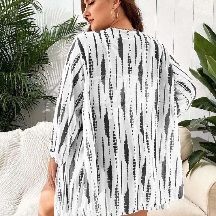 2026 European Plus Size Printed Swimsuit Set: Three-Piece Cover-up for Sexy Vacation Fashion